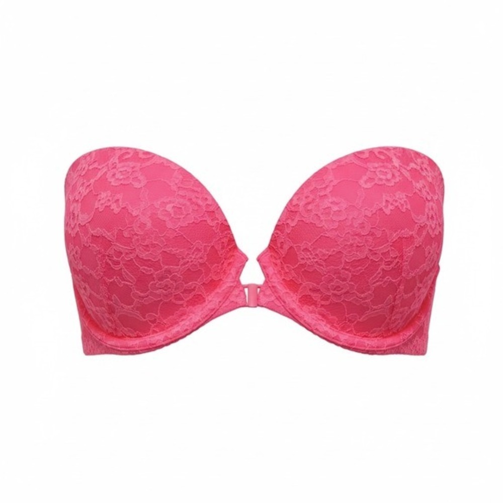 Victoria's Secret Barbiecore Pink Neon Strapless‎ Bra 34C